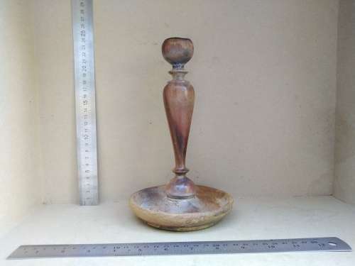 Vintage! Turned Wood Candle Stick Holder