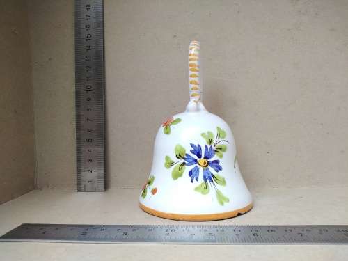 Vintage! - Italian - Ceramic Hand Painted - Table Bell (Signed) (Repaired)
