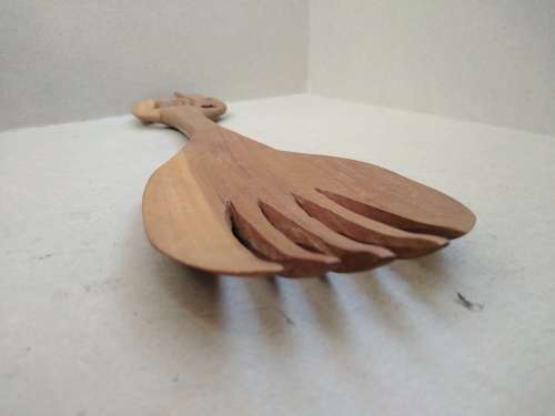 Africana! Elephant - Kenya - Hand Carved - Olive Wood - Salad Serving Set