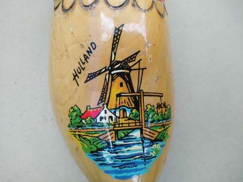 Vintage! Large Dutch Windmill Wooden Clog - Holland