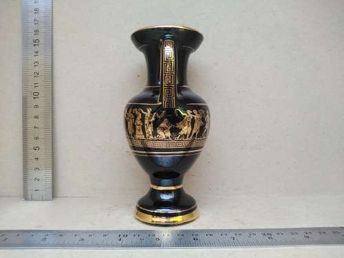 Vintage! Kipuros - Greek - Hand Made - 24 k Gold -  Small Urn / Vase