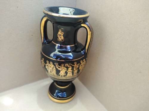 Vintage! Kipuros - Greek - Hand Made - 24 k Gold -  Small Urn / Vase