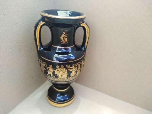 Vintage! Kipuros - Greek - Hand Made - 24 k Gold -  Small Urn / Vase