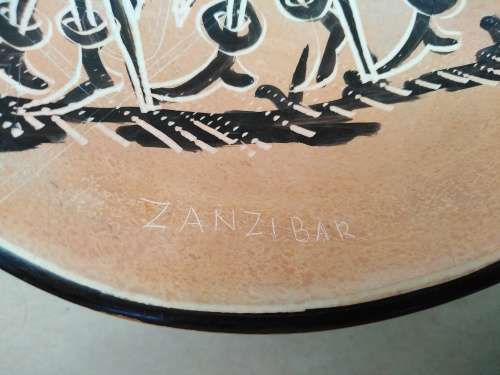 Africana! Zanzibar - Soapstone - Handmade - Tribal Warrior - Trinket Dish / Bowl