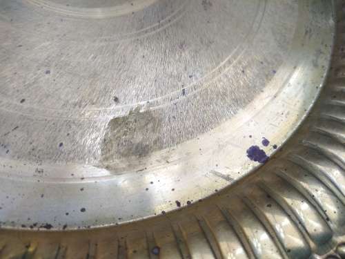 Vintage!  Round - Pressed Brass Plate / Tray