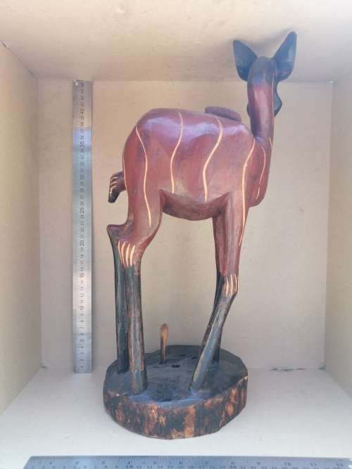 Africana! Large - Hand Carved Antelope / Buck - Nyala?