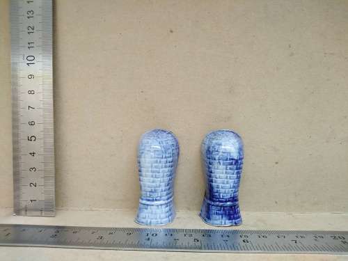 Vintage! Delft?  - Pair Of Porcelain Basket Weaved Chairs - Sailboat Scenes