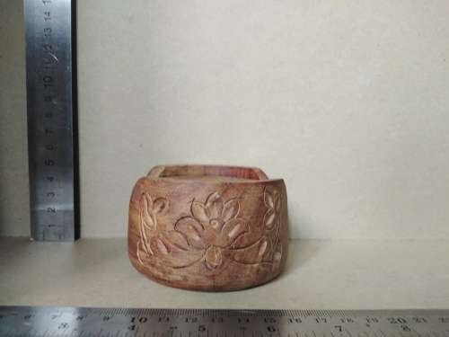 Vintage! Rustic Wooden Coaster Set Of 6 With Holder