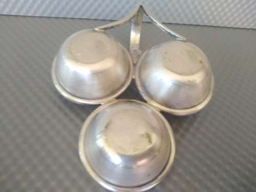 Vintage! Small Silver Plated Egg Shaped Cruet Set.