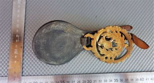 Vintage! Equestrian - Horse Harness - Brass Medallions On Leather Base -  Scottish Thistle