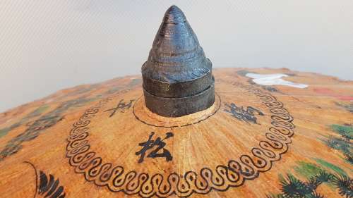 Vintage! Oriental Hand Painted Bamboo & Rice Paper Parasol