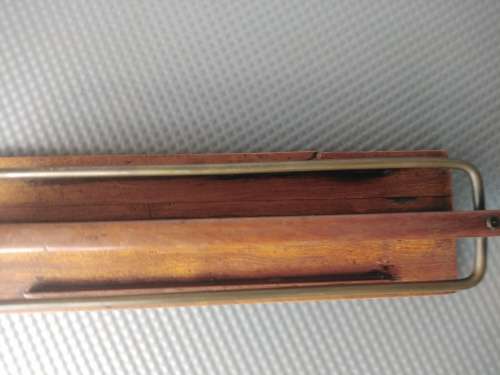 Vintage ! * Hand Made * - Rustic Wooden - Copper Rails - Letter Rack