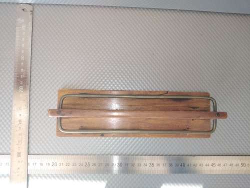 Vintage ! * Hand Made * - Rustic Wooden - Copper Rails - Letter Rack