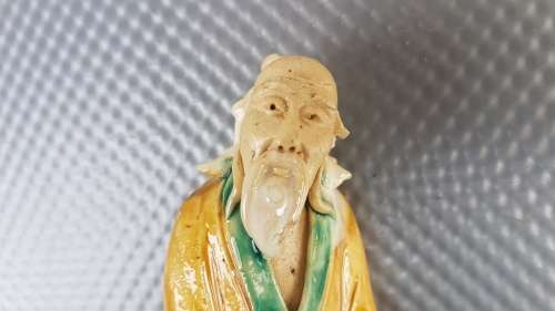 Antique! Chinese - Shiwan - Mudman - Hand-Made Glazed Ceramic Figurine