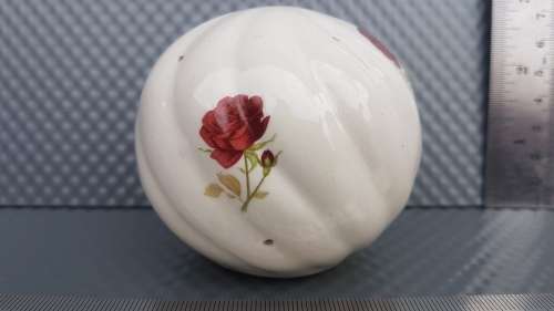 Vintage! - Ceramic - Round Floral - Pomander Potpourri Ornament - Rose