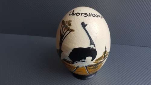 Vintage! Painted Ostrich Egg With Stand - Oudtshoorn South Africa.