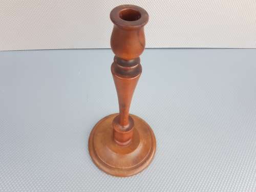 Vintage! 28.5cm Wood Turned Candlestick Holder.