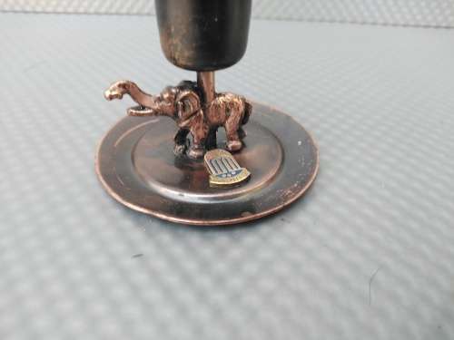 Vintage! Brass Finish Souvenir Elephant Candle Holders.