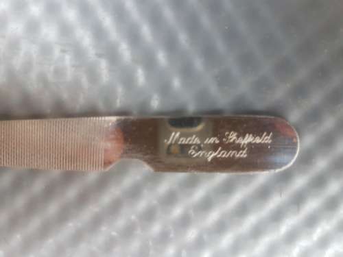 Vintage! Sheffield England Manicure Grooming Travel Kit 8pc Vinyl Case.