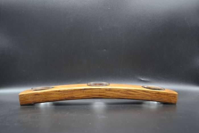 Vintage! 3 Division Tea Light Wood & Glass Candle Holder.