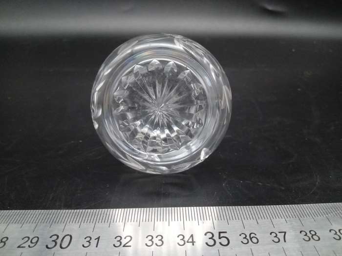 Vintage! Clear Cut Glass Etched Perfume Bottle With Stopper Floral Pattern