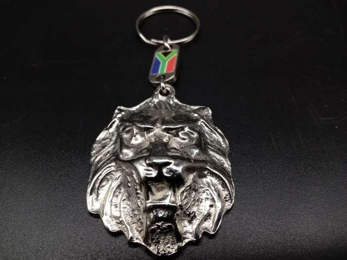 South African Keyring - Big Five Animal with South African Flag