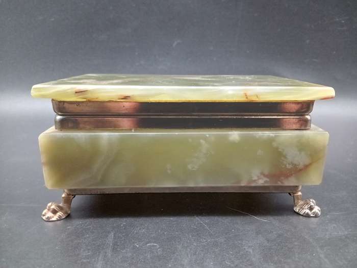 Vintage! Alabaster Marble Trinket Box With Lid.