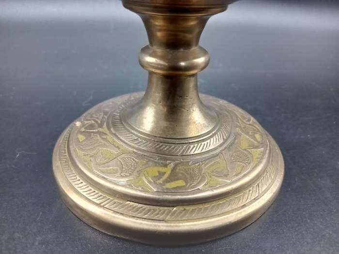 Vintage! Hand Etched Brass Bud Vase.