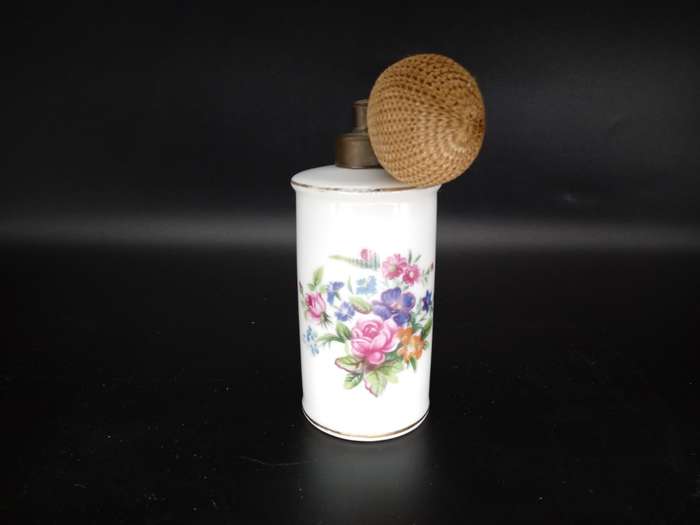 Vintage! Atomizer  - Porcelain - Perfume Bottle - Hand Painted - Floral design