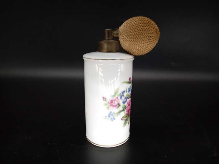 Vintage! Atomizer  - Porcelain - Perfume Bottle - Hand Painted - Floral design