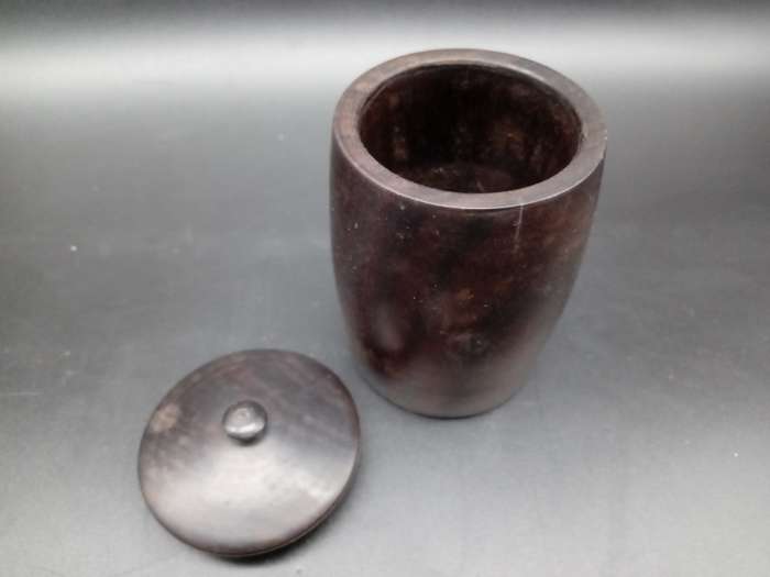 Vintage! Turned wood - Lidded Canister / Jar- Treenware