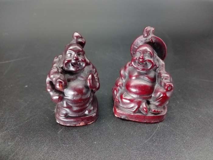 Vintage! Set of 2 Mini Buddha Figurines - Health and Travel Buddha