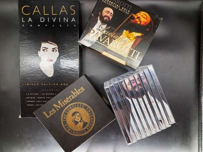 Les Miserables - Symphonic Recording, Callas - La Davina Complete, Pavarotti Esssential Collection
