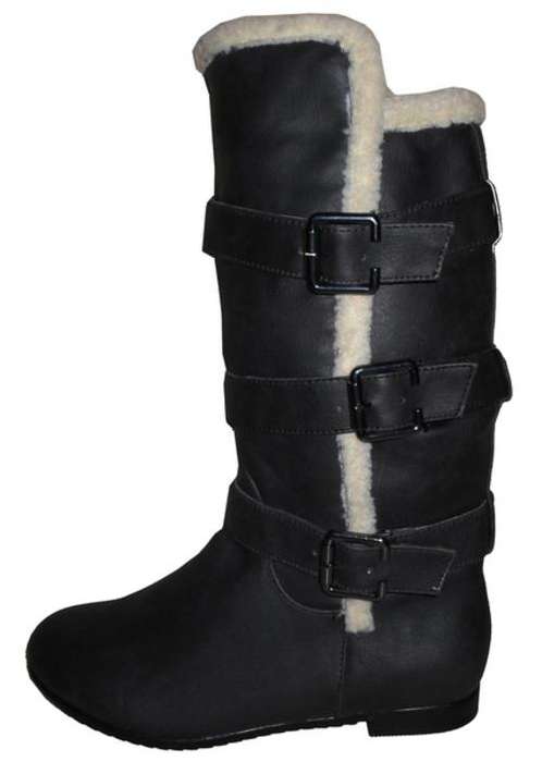 Mid Calf Buckle Boots