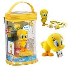 EMTEC Looney Tunes 8 GB USB MP3 Player, Tweety Bird
