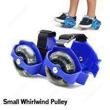 Flashing Small Whirlwind Pulley Adjustable Simply Roller Skating Shoes - Pink And Blue