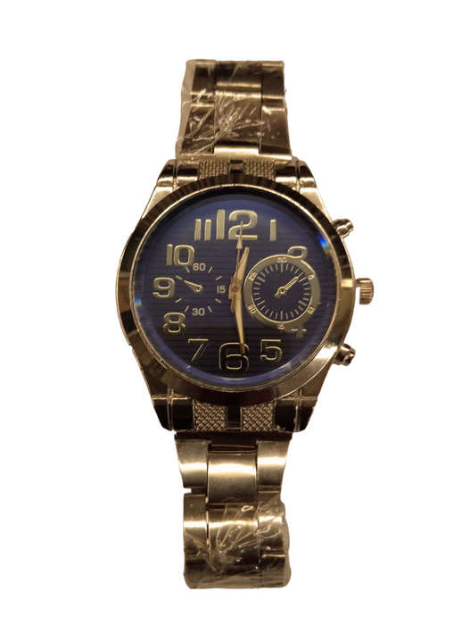 Stunning Mens Analogue Watch - Stylish& Simple Blue Face With Steel Band -Classic Round Face