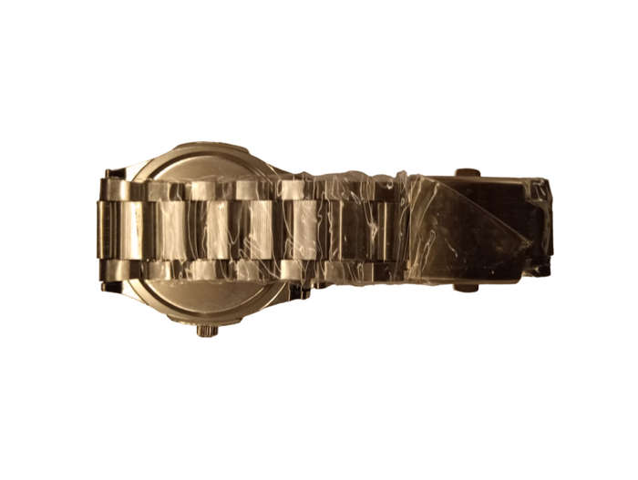Stunning Mens Analogue Watch - Stylish& Simple  Black/Blue Face With Steel Band -Classic Shape Face