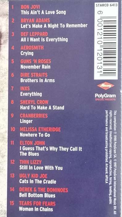 CD - ALBUM - VARIOUS - THE ONE & ONLY ROCK BALLADS ALBUM [VG+] - (STARCD 6413)