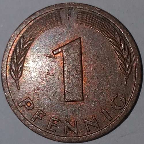 1983 F - 1 PFENNIG - ONE PFENNIG - GERMANY - FEDERAL REPUBLIC - (Copper Plated Steel)
