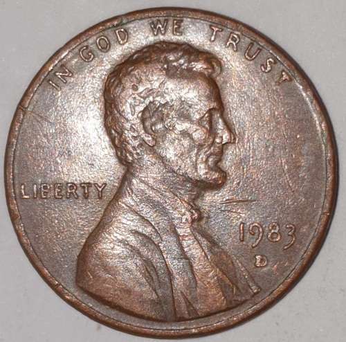 1983 D - 1 CENT - LINCOLN MEMORIAL CENT (PENNY) ONE CENT - DENVER MINT - USA