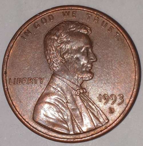 1993 D - 1 CENT - LINCOLN MEMORIAL CENT (PENNY) - ONE CENT - DENVER MINT - USA