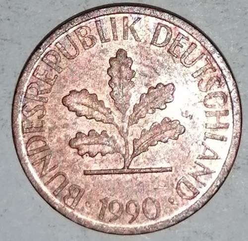 1990 D - 1 PFENNIG - ONE PFENNIG - GERMANY - FEDERAL REPUBLIC - (Copper Plated Steel)