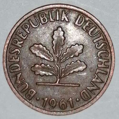 1961 F - 2 PFENNIG - TWO PFENNIG - GERMANY - FEDERAL REPUBLIC - (Bronze)