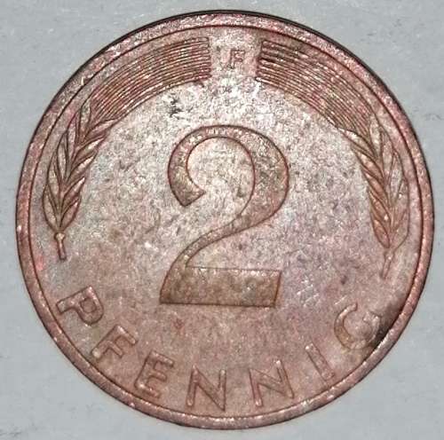 1971 F - 2 PFENNIG - TWO PFENNIG - GERMANY - FEDERAL REPUBLIC - (Copper Plated Steel)