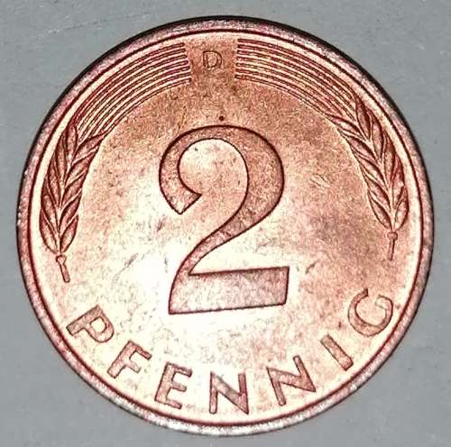 1978 D - 2 PFENNIG - TWO PFENNIG - GERMANY - FEDERAL REPUBLIC - (Copper Plated Steel)