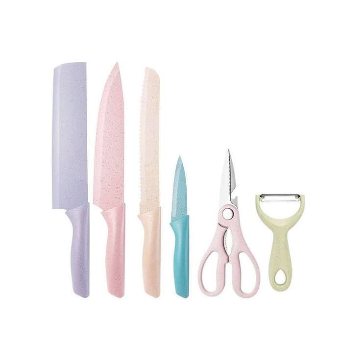 Corrugated Colorful Kitchen Knife Set of 6