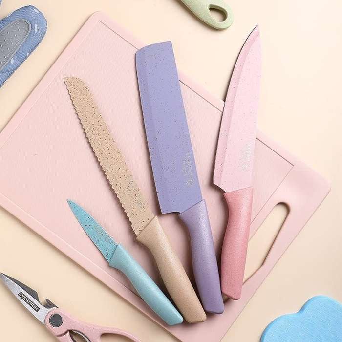 Corrugated Colorful Kitchen Knife Set of 6