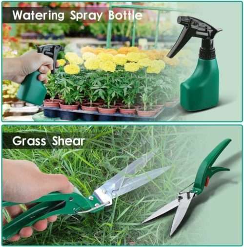 Garden Tool Set Green 10 Piece