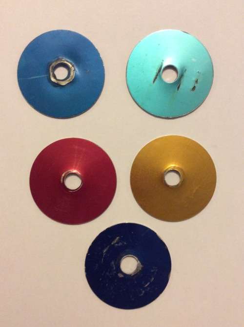 FIVE 1960s TIN BICYCLE LICENSE DISCS FROM CRADOCK - RARE INDEED - BID PER LICENSE FOR THE LOT -